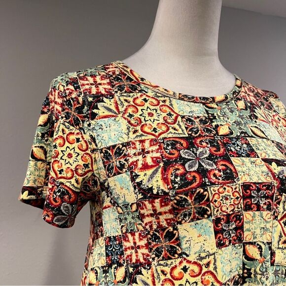 LuLaRoe Carly Floral paisley Patterned short sleeve a-line Dress size XXS - Picture 3 of 12